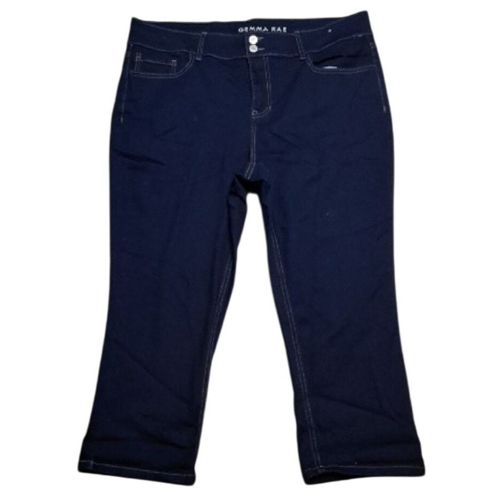Gemma Rae Cameron Dark Wash Capri Jeans Womens 18W Indigo Stretch Cropped Denim - Picture 2 of 5